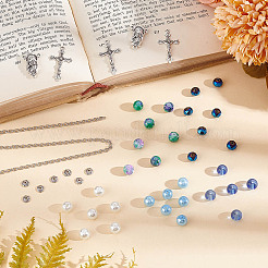 DIY Rosenkranz Perlen Stil Halsketten Armband Herstellung Kit&nbsp;DIY-AR0003-71