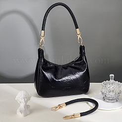 Круглые плетеные шнуры для сумок из искусственной кожи с застежками из цинкового сплава&nbsp;FIND-WH0126-941B-01