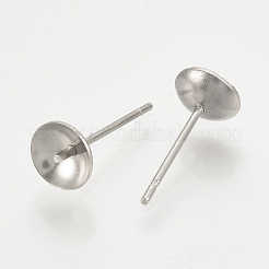 Anlaufgeschützte Ohrstecker-Beschläge aus Edelstahl 304&nbsp;STAS-T019-4