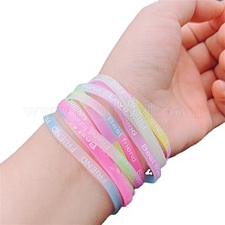 10шт 10-х цветные светящиеся эластичные силиконовые браслеты FS-WG75BF8-01