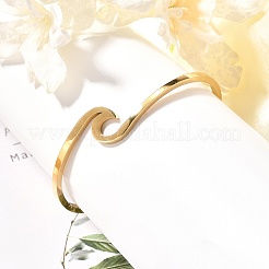 Ionenplattierung (IP) 304 Edelstahl-Manschettenarmbänder&nbsp;LS-BJEW-G611-01G