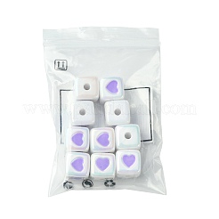 10 Stück undurchsichtige Acryl-Emaille-Perlen.&nbsp;ACRC-FS0001-02D