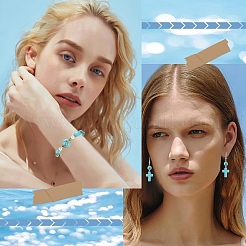 190 шт. 10 вида синтетических бирюзовых бусин&nbsp;G-YW0002-60