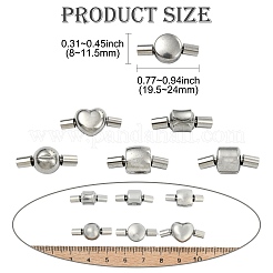 6 шт. 6 стиля застежек-коробок из нержавеющей стали 304&nbsp;STAS-CJ0002-72