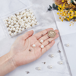 100 rivet à pression en ABS imitation perle&nbsp;DIY-GF0013-40