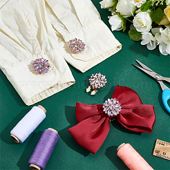 4 шт. 2-х цветные запонки из сплава со стразами HJEW-NB00215