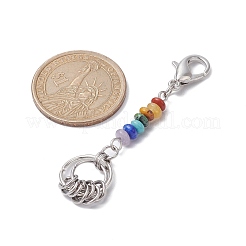 Décorations de pendentif de rondelle de pierre précieuse de chakra&nbsp;HJEW-JM01503