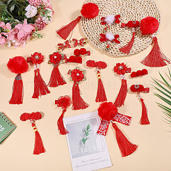 12 пара 12 стилей заколок для волос из полиэстера с кожей аллигатора в новогоднюю тематику&nbsp;PHAR-CA0001-007