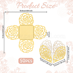 50 шт. бумажные коробки для упаковки конфет с изображением цветка розы&nbsp;CON-OC0001-78A