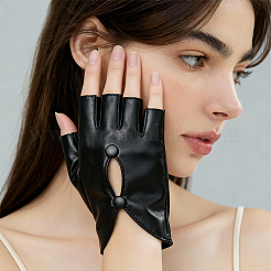 Fingerlose Handschuhe aus PU-Leder&nbsp;AJEW-WH20096-57A