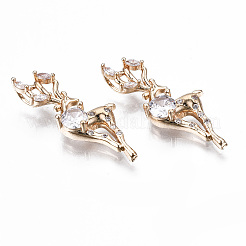 Латунные микропаве прозрачные подвески с фианитом&nbsp;KK-S359-133-RS