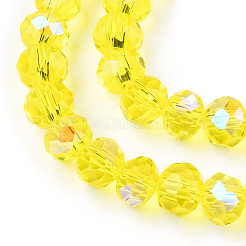 Chapelets de perles en verre électroplaqué&nbsp;EGLA-A034-T1mm-L28