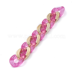 Chaînes à maillons cubains en plastique ccb plaqué or fait main&nbsp;AJEW-JB00681-01