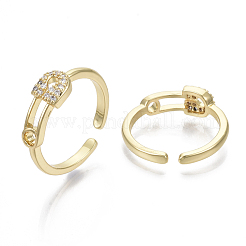 Латунные кольца из манжеты с прозрачным цирконием&nbsp;ZIRC-R019-050G-NF