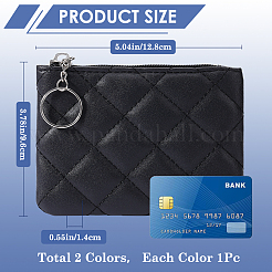 2 шт. 2-х цветные мешочки из искусственной кожи с ромбовидным узором на молнии ABAG-CP0001-05