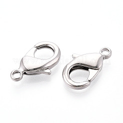 真鍮カニカン  ニッケルフリー  プラチナメッキ  19x12x4mm  穴：2mm&nbsp;KK-YW0004-01D-P