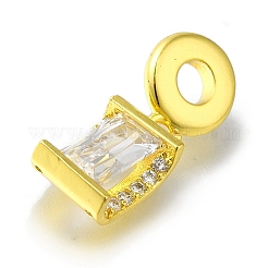 Стеллажное покрытие латунь микро паве прозрачный кубический цирконий европейские подвески-подвески&nbsp;KK-H485-18G