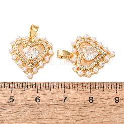 Colgantes de latón con pavé de circonitas cúbicas transparentes para San Valentín&nbsp;KK-A304-01G