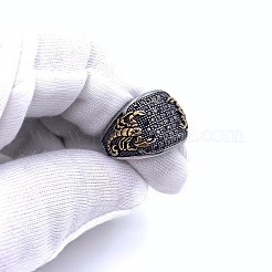 Anelli da uomo in acciaio inossidabile 304 con motivo a scorpione e micro pavé di zirconi cubici&nbsp;FS-WG5AE2F-09
