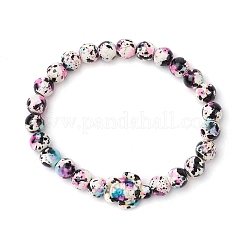 Braccialetti elastici con perline turchesi sintetiche tinte per donna e uomo&nbsp;BJEW-JB11549-03