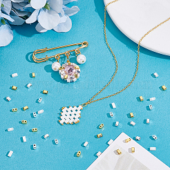 120 шт. двухцветного гальванизированного немагнитного синтетического гематита и 2 шт. комплекта фурнитуры из полукруглых бусин Миюки&nbsp;G-PH0033-34