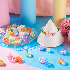 70шт 14 цвета непрозрачные и прозрачные акриловые бусины&nbsp;OACR-TA0002-78