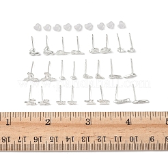 女性用合金スタッドピアス2組  925つのスターリングシルバーピン付き  銀  蝶  10mm&nbsp;EJEW-FS0001-27C