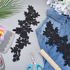 Полиэстер кружево цветы тканевые нашивки&nbsp;AJEW-WH0816-089