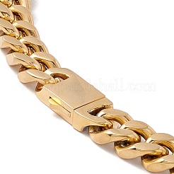 Collana con catene a maglie in acciaio inossidabile 304 placcata ionica (ip) per donna&nbsp;NJEW-E155-08G-01