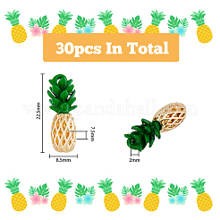 30шт подвески из эмалированного сплава с покрытием из светлого золота&nbsp;ENAM-FH0001-68