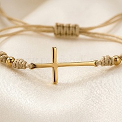 Braccialetti regolabili in acciaio inossidabile 304 con maglie incrociate laterali&nbsp;HK4734