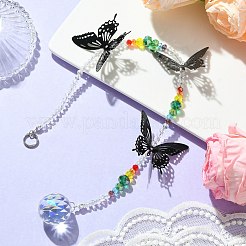 Подвески из граненого стекла круглой формы&nbsp;HJEW-TA00144