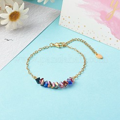 Гальванические браслеты из стеклянных бусин BJEW-JB06574