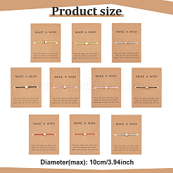 10шт. набор из 10-х плетеных браслетов из латуни с сердцем и звездой BJEW-AN0001-37