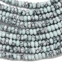 Синтетических нитей бирюзовые бусы G-L635-A10-4x2mm-03