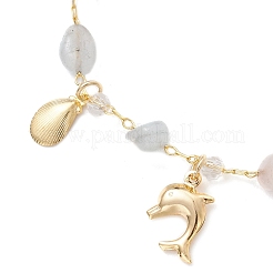 Браслеты из натурального морганита для женщин BJEW-JB12116-01