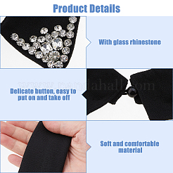 6 Stück 6 Stile Polyester & Glas Strass gefälschter Hemdkragen&nbsp;DIY-HS0001-71