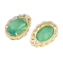 Латунные микропаве прозрачные подвески с фианитом&nbsp;KK-H257-07G-01