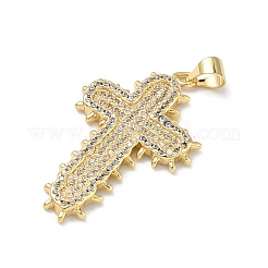 Латунные микропаве прозрачные подвески с фианитом&nbsp;KK-P350-19G