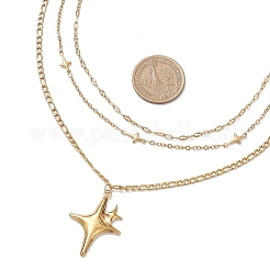 Женское ожерелье с подвеской в виде звезды из нержавеющей стали 304 NJEW-JN05476