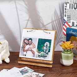 Fotoalbum mit Tischkalender aus Holz&nbsp;AJEW-WH0258-765B