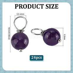 24 Stück natürliche Amethyst-Anhänger&nbsp;PALLOY-PH01916