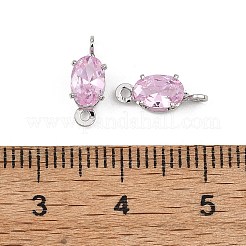 Ciondoli a connettore ovali in ottone con pavé di zirconi cubici Shegrace&nbsp;XGRQ2O046-437B-P