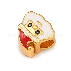 Рождественские латунные эмалевые европейские бусины&nbsp;LS-KK-F922-03A-G