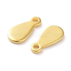 ステンレススチールチャーム201個  ティアドロップチャーム  ゴールドカラー  8x3.5x0.7mm  穴：0.9mm&nbsp;STAS-K259-09G