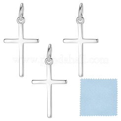 4 Stück Rack-Plating 925 Sterling Silber Anhänger&nbsp;STER-BBC0009-32