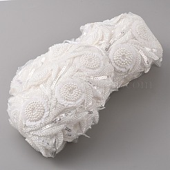 Кружевная отделка из полиэстера с пайетками&nbsp;OCOR-WH0071-025C