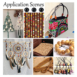 240 шт. деревянные европейские бусины с большим отверстием WOOD-OC0003-80B