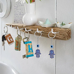 12 шт. брелки из сплава со стразами в виде руки хамсы с символом сглаза KEYC-DC0001-25