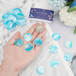 40 шт. подвески из ракушек Capiz с покрытием цвета AB SSHEL-SC0001-26